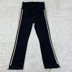 Mother Pants Womens 25 Black Insider Crop Step Fray Guilty Racer USA Made Ladies